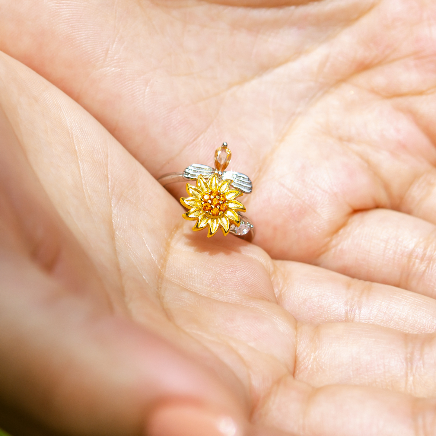 SilverSunflower Charm | Zilvere Ring