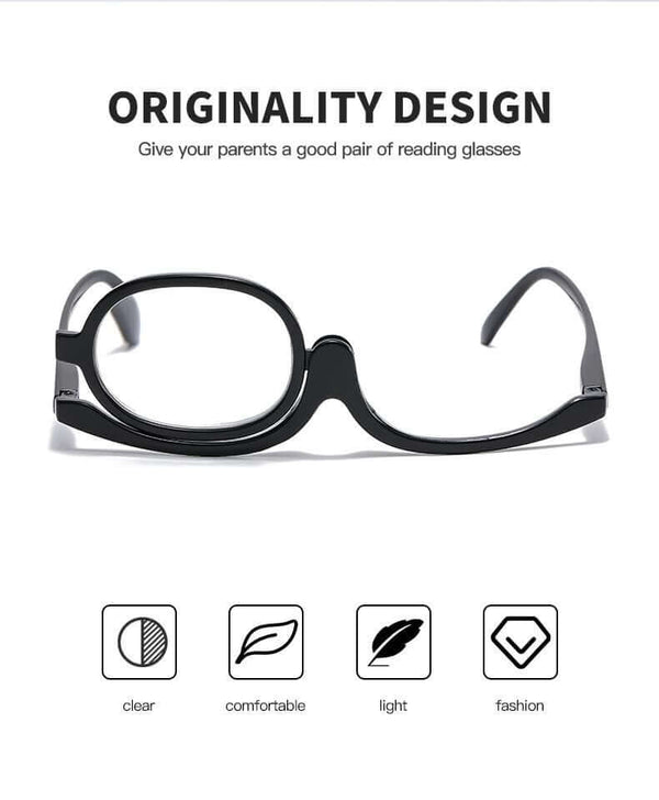 Drehbare Schminkbrille für klare Sicht